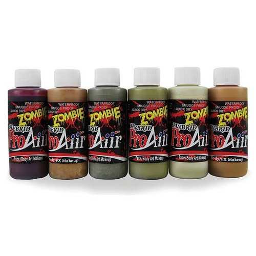 ProAiir Face and Body Painting Makeup - 6 Zombie Colors - 2.1 oz (60ml)