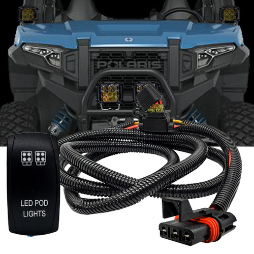 OZ-USA Pod Lights On/Off Rocker Switch with Pulse Power Busbar Plug Wire Kit Compatible with 2019-2026 Polaris RZR Trail S 900/1000 Xpedition XP ADV Ultimate Northstar Premium Models