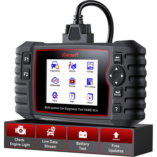 iCarsoft VAWS V2.0 2026 Ver OBD2 Scanner All System Diagnostic Tool for VW, Audi, Bentley, Bugatti, Seat, Man LD, Skoda and etc, 9 Special Services 118 Live Data Battery Test Check Engine Code Reader