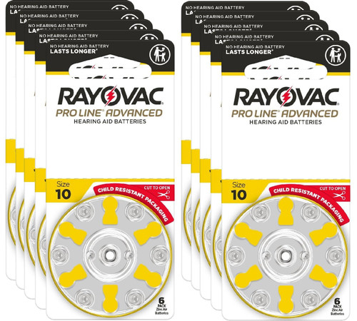 Rayovac Proline Advanced Hearing Aid Batteries | Size 10 (60 pack)