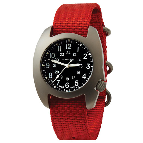 Bertucci Black dial- #393 International / NASA Orange nylon band Watch - 17021