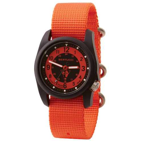BERTUCCI DX3 Field Watch - Black Case Orange Band 11119