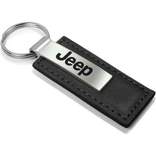 AU-TOMOTIVE GOLD, INC. Officially Licensed Key Fob for Jeep Leather (Black)
