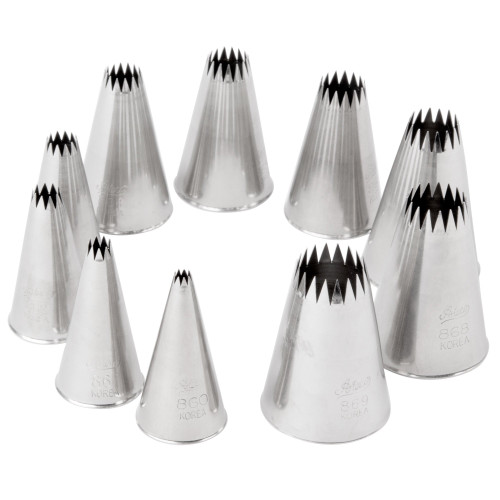 Ateco 870 - French Star Pastry Tips 10 pc Set (860-869)