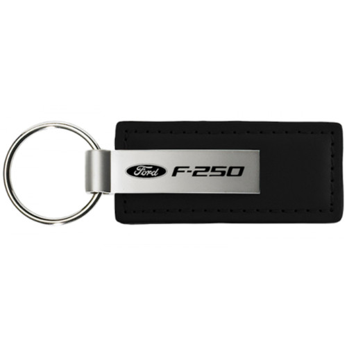 AU-TOMOTIVE GOLD Officially Licensed Ford F-250 Keychain Leather Black