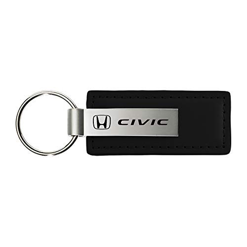 Au-Tomotive Gold, INC. Honda Civic Black Leather Key Chain