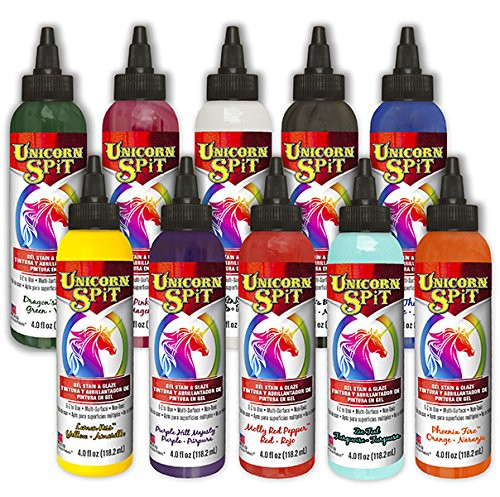 Unicorn SPiT Gel Stain & Glaze in One - 10 Paint Collection- 4oz