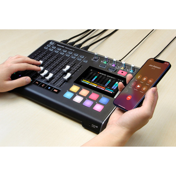 Tascam Mixcast 4 Podcast Studio Mixer Station with built-in Recorder / USB Audio Interface