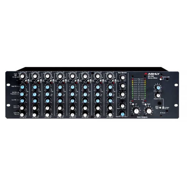Ashly MX508 8-channel stereo Microphone/line mixer with EQ, 3RU