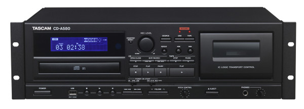 Tascam CDA580 Rackmount Cassette to MP3 Combo Recorder with Unbalanced RCA
