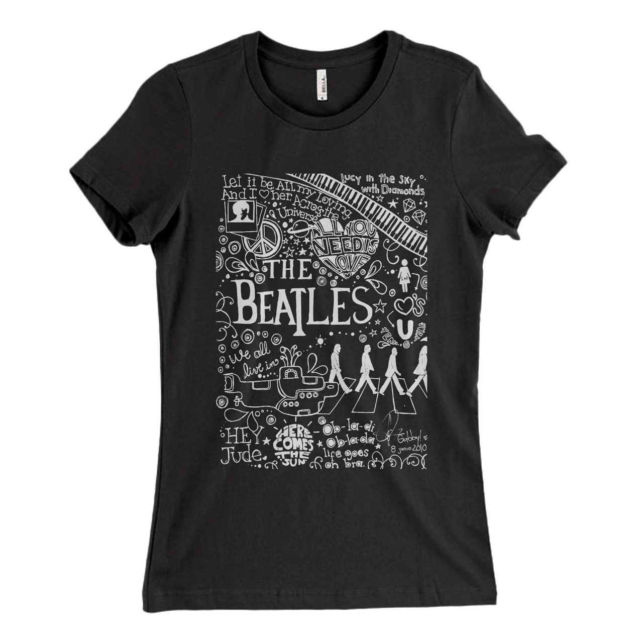 The Beatles Lyrics Collage Women T Shirt