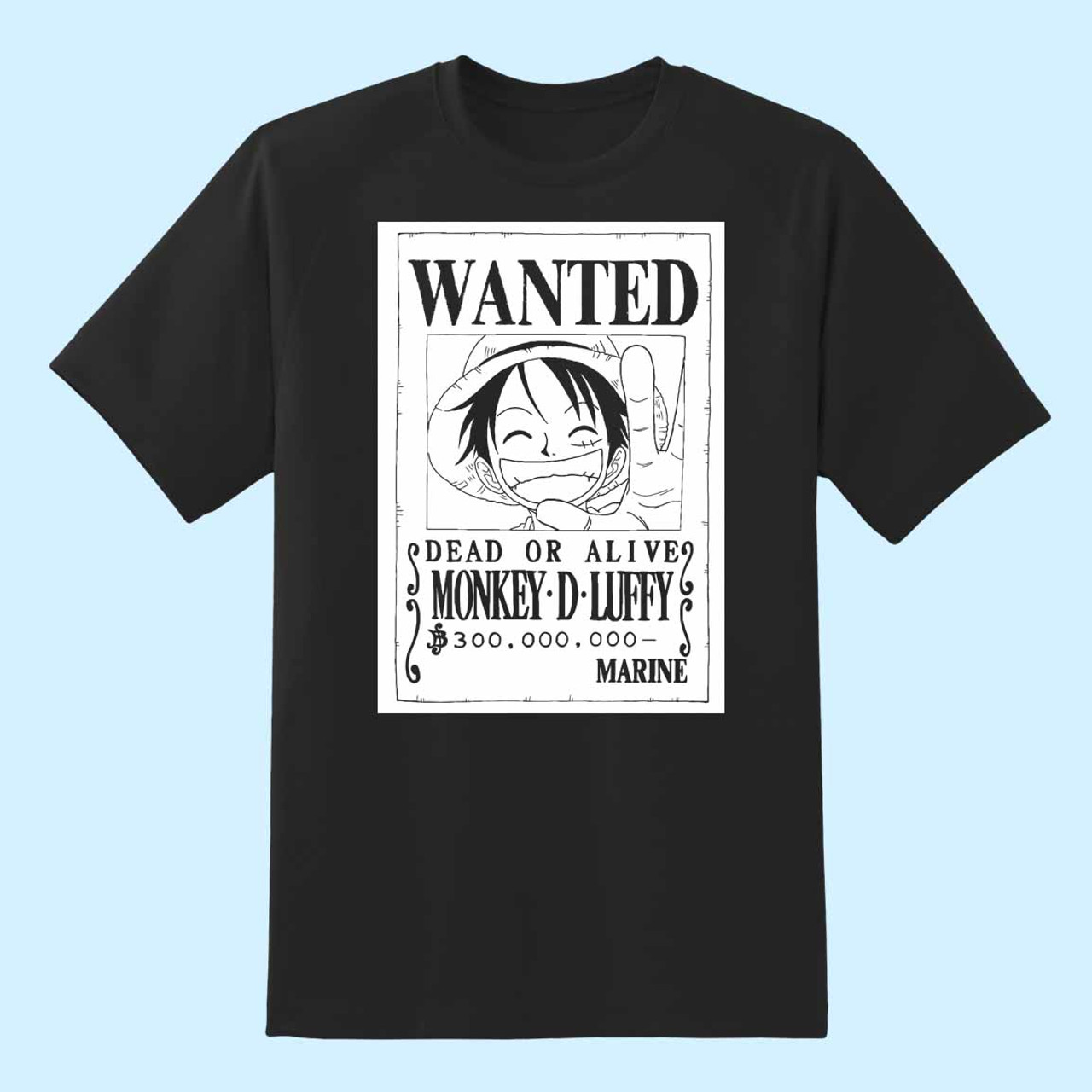 Luffy Wanted Inspired Men T Shirt