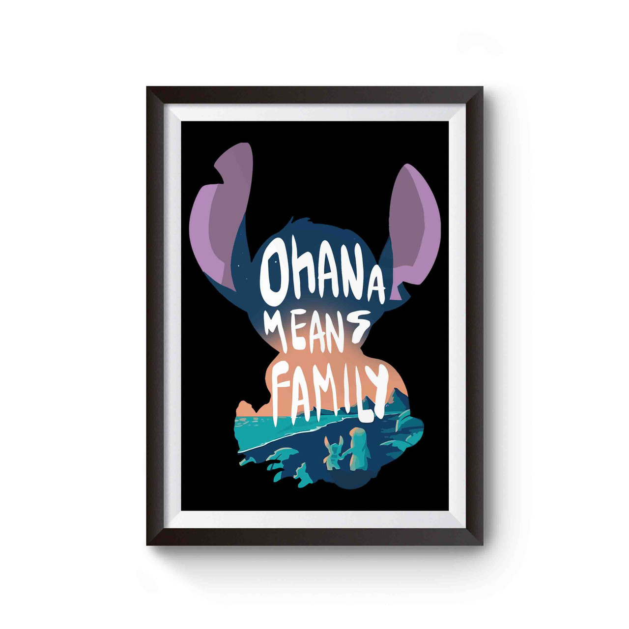 Lilo & Stitch Ohana Means Family Poster - Custom Fan Art, poster stitch 