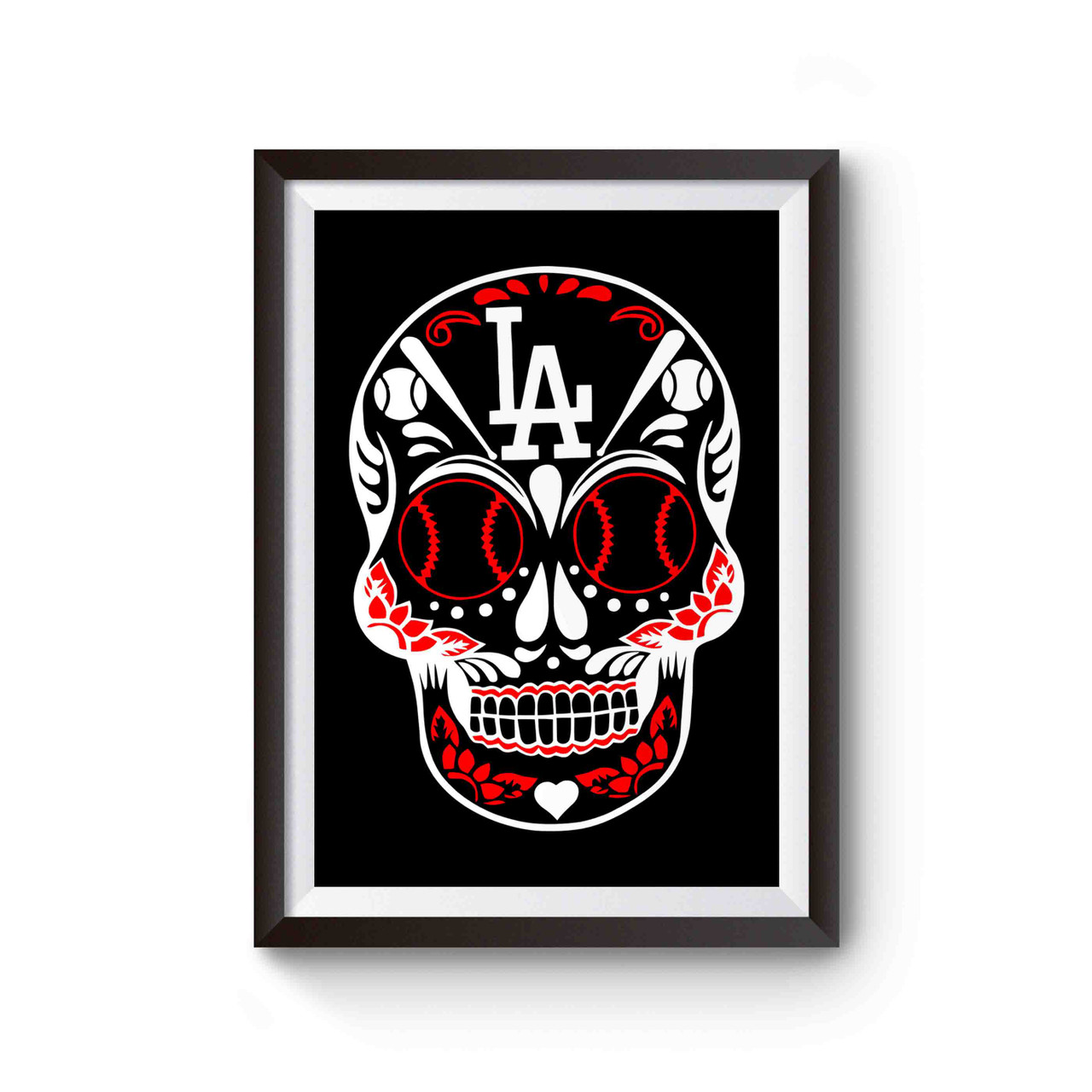 Skull Los Angeles Dodgers Dia De Los Muertos Poster
