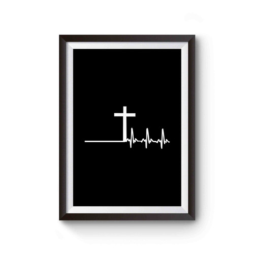 The Cross Heartbeat Christian Gift Idea Poster
