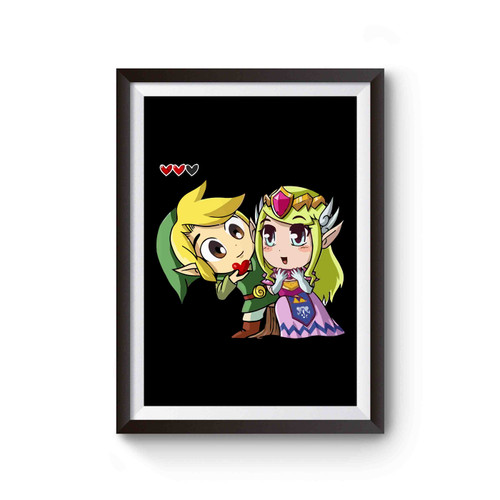 The Legend Of Zelda Link And Zelda Chibi Cute Gaming Poster