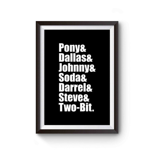 The Outsiders Names Peny Dallas Johny Classic Movie School Book Poster