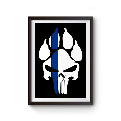 Thin Blue Line Punisher Paws Police Poster