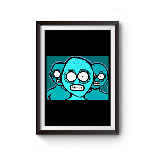 Three Chilling Grins Blue Ice Poster