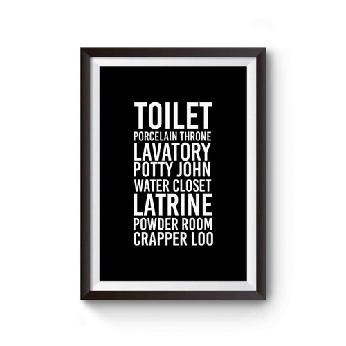 Toilet Humor Toilet Porcelain Throne Lavetory Potty John Loo Toilet Potty Bathroom Powder Room Typography Poster