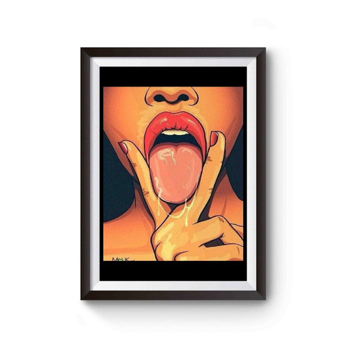 Tongue Sticking Out Eat Me Inspired Poster