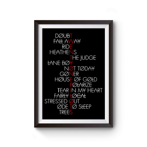 Twenty One Pilots And Song Names Poster
