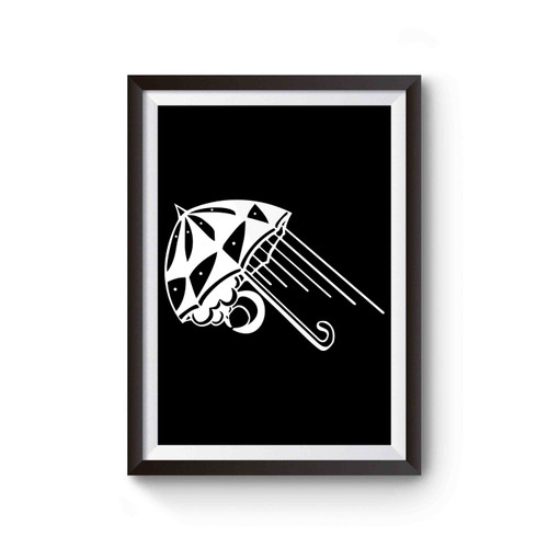 Umbrella Rain Retro Tattoo 1 Poster