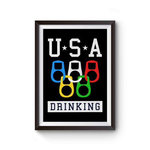 Usa Drinking Team Funny Olympics Party Beer Pong Alcohol Vodka Poster