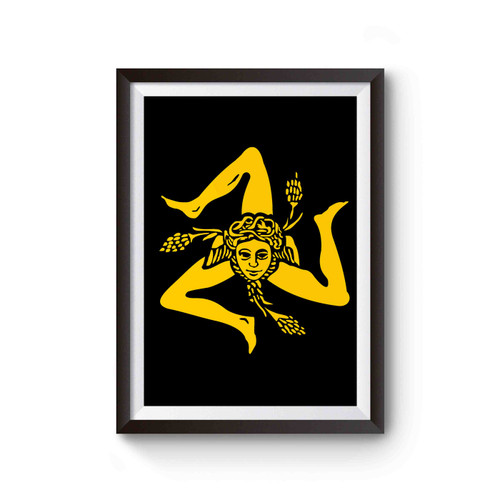 Vintage Sicilian Flag Moniker La Cosa Nostra Italy Poster
