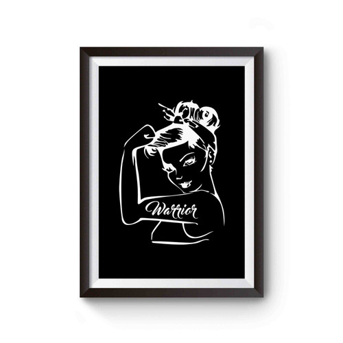Warrior Rosie The Riveter Style Breast Cancer Fibromyalgia Diabetes Ms Awareness Poster