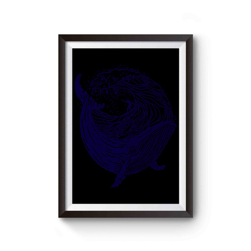 Whale Surfing Nautical Sea Ocean Poster