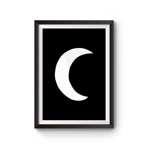 White Crescent Moon Studded Poster