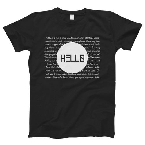 Adele Hello Lyrics All Lyrics Quote Men T Shirt
