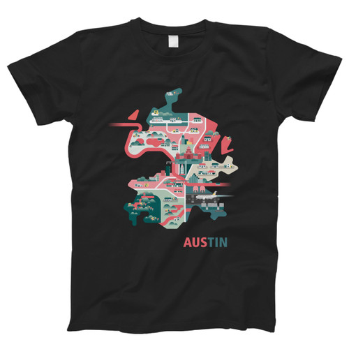 Austin Tour Map Men T Shirt