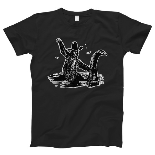 Bigfoot Riding On Nessie Men T Shirt