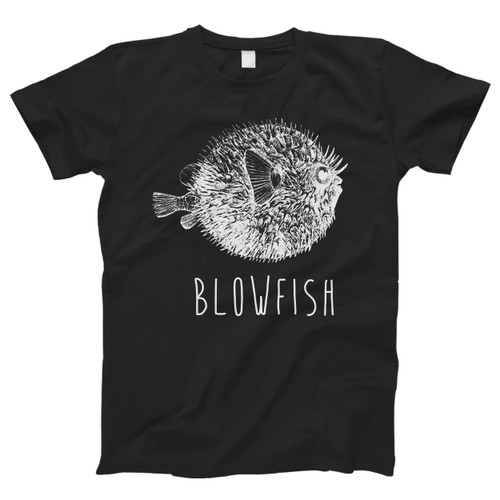 Blow Fish Drawing Men T Shirt
