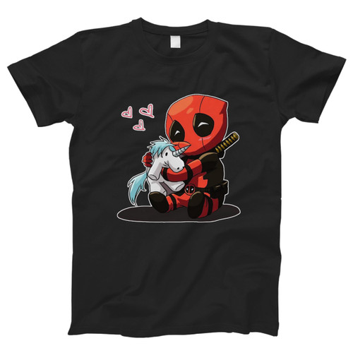 Deadpool Hugging Unicorn Drawing Men T Shirt