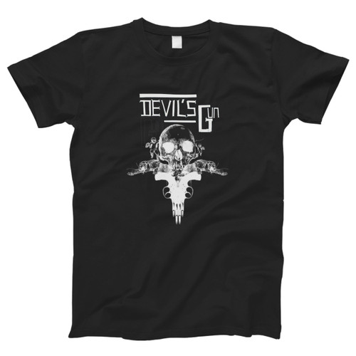 Devils Gun Skull Album Cover Men T Shirt
