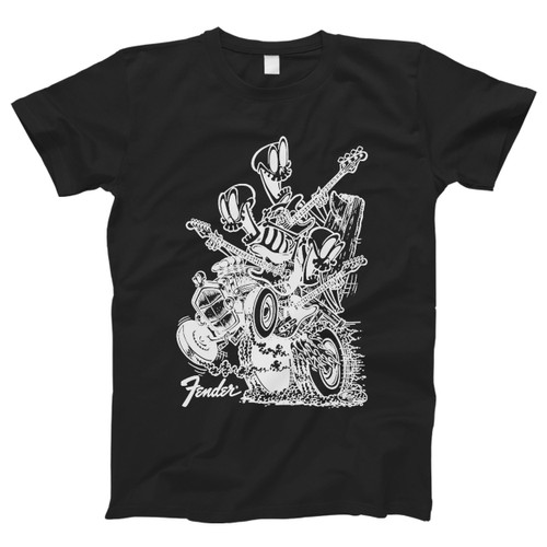 Fender Skull Triple Skull Play Guitar Men T Shirt