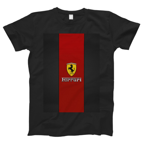 Ferrari Logo Red Black Design Men T Shirt