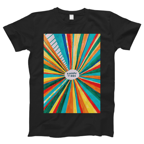 Happy Vibes Chill Rainbow Drawing Men T Shirt