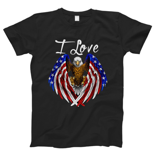 I Love Eagle Usa Flag Men T Shirt