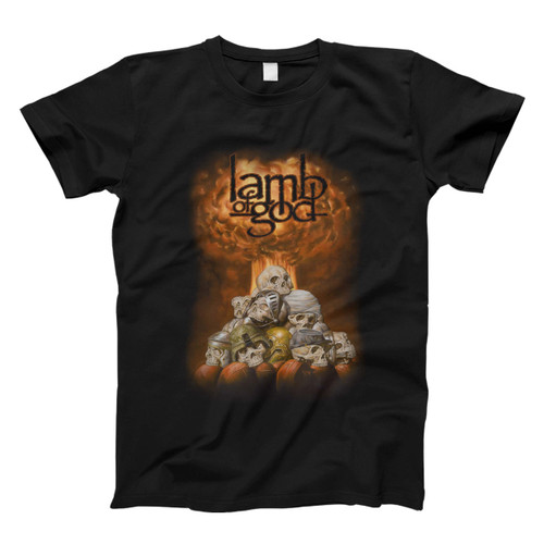 Lamb Of God Skull Fire Men T Shirt