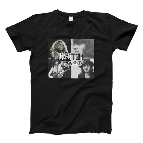 Led Zeppelin Legend Photo And Logo One By One Men T Shirt