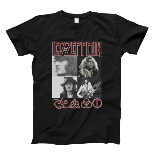 Led Zeppelin Photo And Logo Cover Men T Shirt