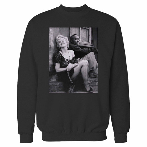 Your 2pac x marilyn monroe crewneck sweatshirt just got an update. This super comfortable and lighter weight crewneck will become your favorite go-to sweatshirt. The cozy spandex cuffs and waistband make this pill-resistant sweatshirt a fan favorite.And your group will look and feel their best in this premium ringspun cotton crew.