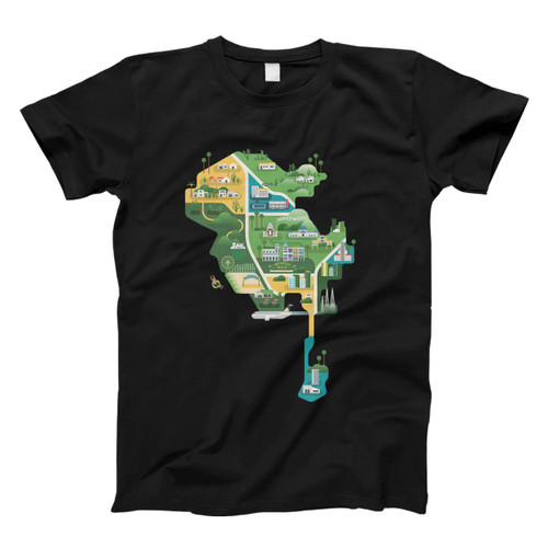 Los Angeles Tour Map Men T Shirt