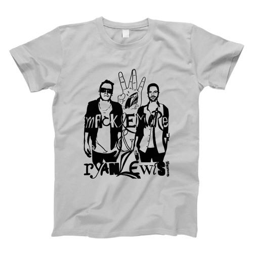 Macklemore And Ryan Lewis Shark Hand Fan Art Black And White Men T Shirt
