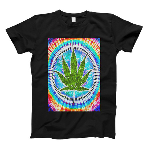 Pot Leaf Tie Dye Style Men T Shirt