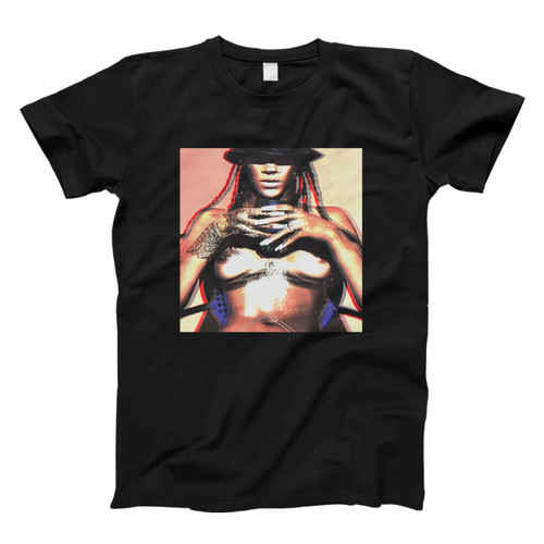 Robyn Rihanna Fenty Singer Hat Sexy Nipple Piercing Men T Shirt